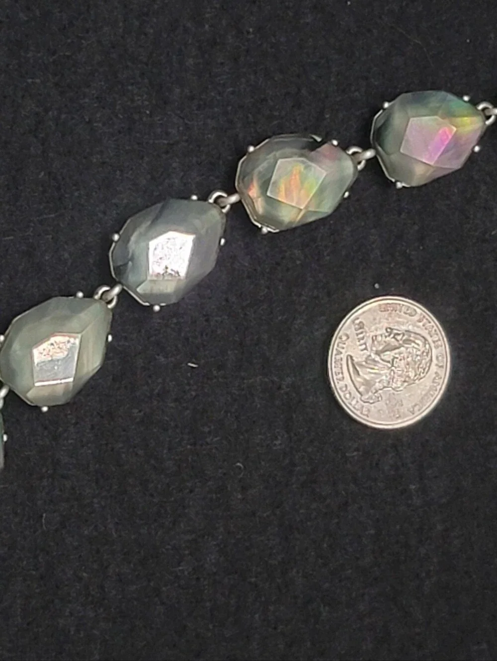 Chloe & Isabel Grey Abalone Aurora Borealis Faceted Acrylic Stone Bracelet